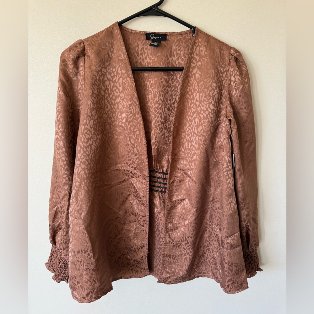 Woman’s Brown Silk Cheetah Top